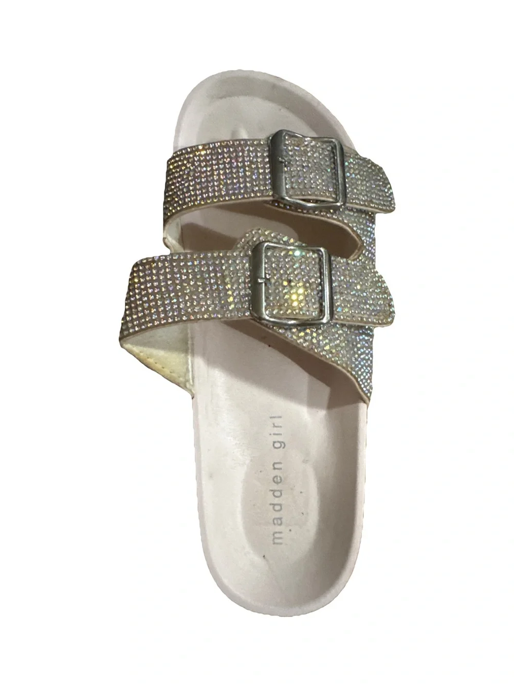 Madden Girl Sparkle Double-Buckle Slides 8
